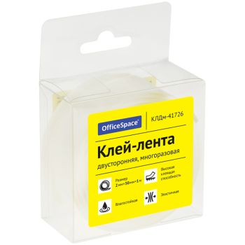 Клей-лента двусторонняя многоразовая OfficeSpace, 30мм*2мм*1м Клей-лента двусторонняя многоразовая OfficeSpace, 30мм*2мм*1м