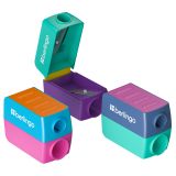Точилка пластиковая Berlingo "ColorShift" 2 отверстия, контейнер, ассорти, туба