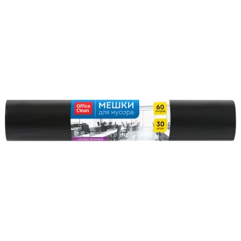 Мешки для мусора 60л OfficeClean ПСД, 60*70см, 20мкм, 30шт., особо прочные, черные, в рулоне Мешки для мусора 60л OfficeClean ПСД, 60*70см, 20мкм, 30шт., особо прочные, черные, в рулоне