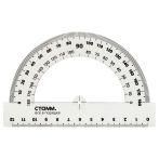 Транспортир 12см, 180° СТАММ, полистирол, прозрачный бесцветный