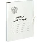 Папка для бумаг с завязками OfficeSpace, Герб России, картон немелованный, 300г/м2, белый, до 200л.
