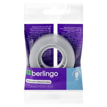 Клейкая лента 19мм*33м, Berlingo, прозрачная, в пакете, с ШК Клейкая лента 19мм*33м, Berlingo, прозрачная, в пакете, с ШК