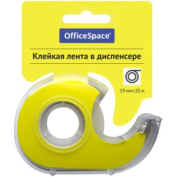 Клейкая лента 19мм*20м, OfficeSpace, прозрачная, в пластиковом диспенсере, европодвес Клейкая лента 19мм*20м, OfficeSpace, прозрачная, в пластиковом диспенсере, европодвес